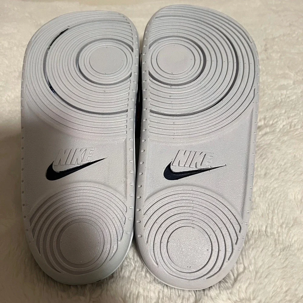 Nike Offcourt Slide Mens Navy Yellow Athletic Pool‎ Beach Sandals Size 8 NWT